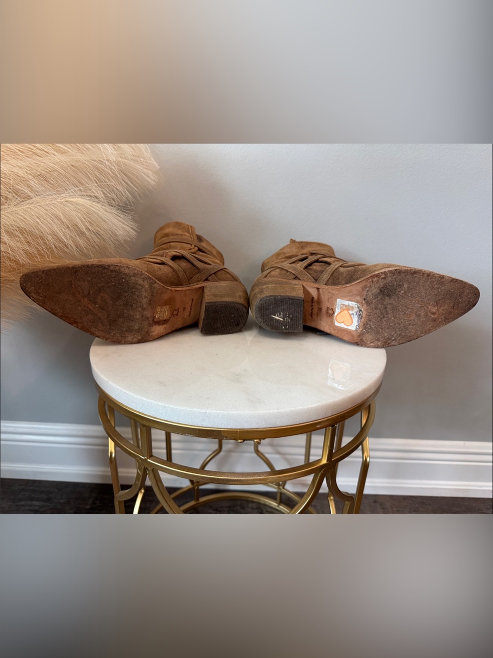 Free People Cognac Suede Multi-Buckle Ankle Boots - Picture 7 of 10